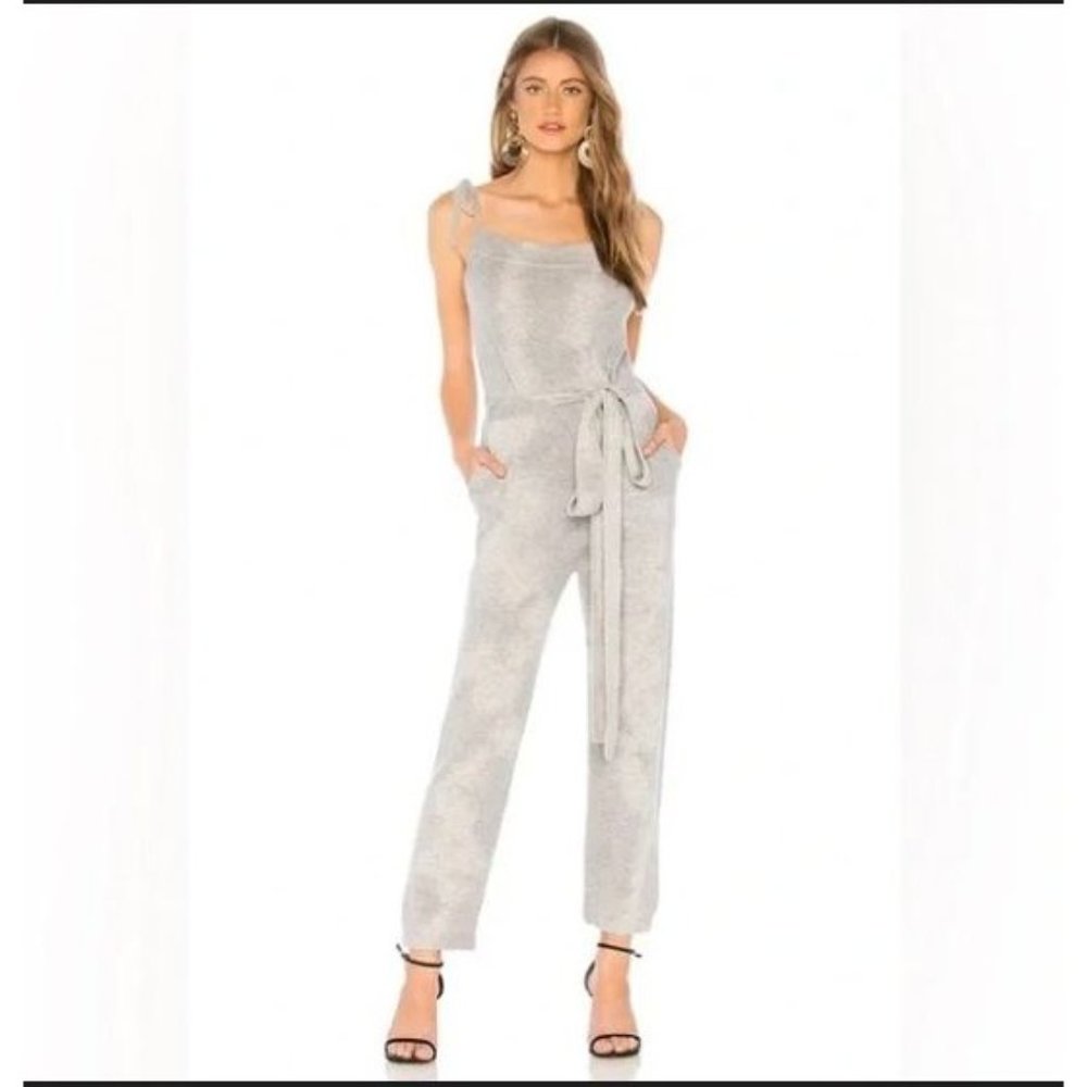 NWT LoveShackFancy Nala Cashmere Jumpsuit Light Grey M